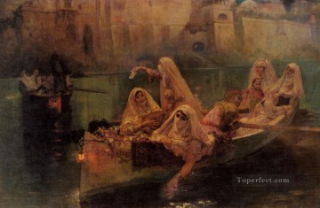 The Harem Boats Arabic Frederick Arthur Bridgman Oil Paintings